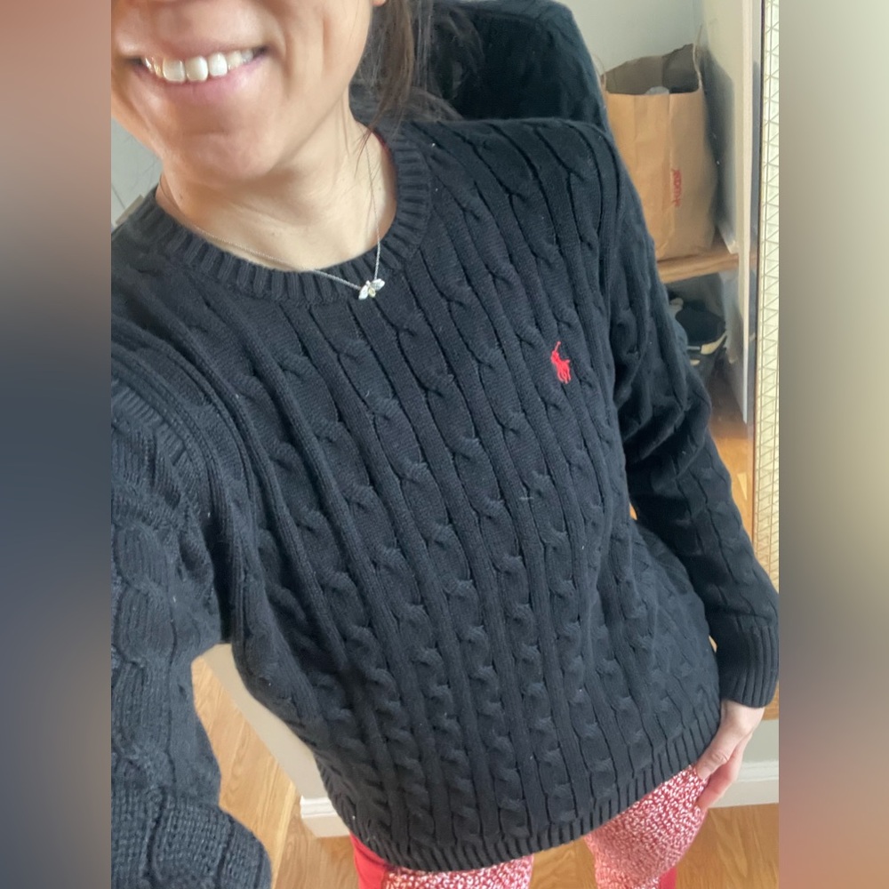 Ralph Lauren classic Big Boy Black Cable Knit Sweater
